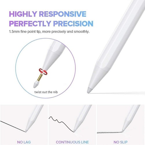 Stylus Pen Pencil For Apple iPad 7th/8th/Mini 5/Pro 11&12.9''/Air 3rd/4th - Afbeelding 9 van 12