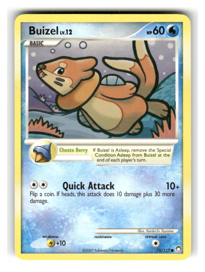 Buizel 75/123 Common Mysterious Treasures Pokemon Lightly Played