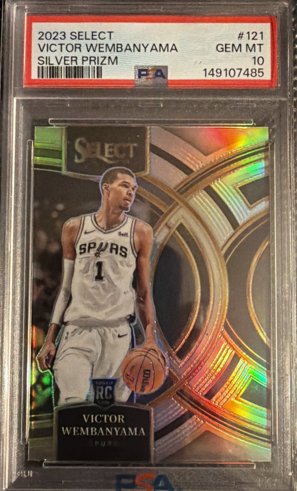 2023 Victor Wembanyama Panini Select Premier Silver Prizm PSA 10 - Spurs