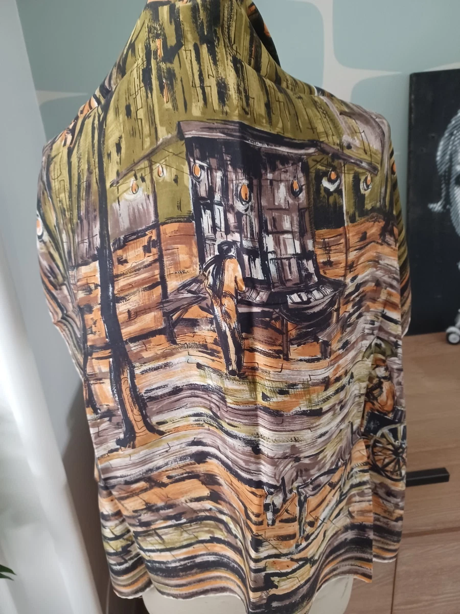 Foulard En Soie Vintage – Jaune – 41x41 Cm – Femme