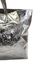 Marc Jacobs Womens Double Handle The Fil Tote Logo Handbag Silver Tone