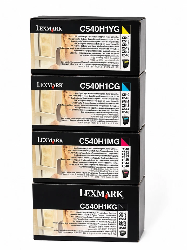 4 cartouches toner LEXMARK C540H1 – Noir, Cyan, Magenta, Jaune - Photo 1/1