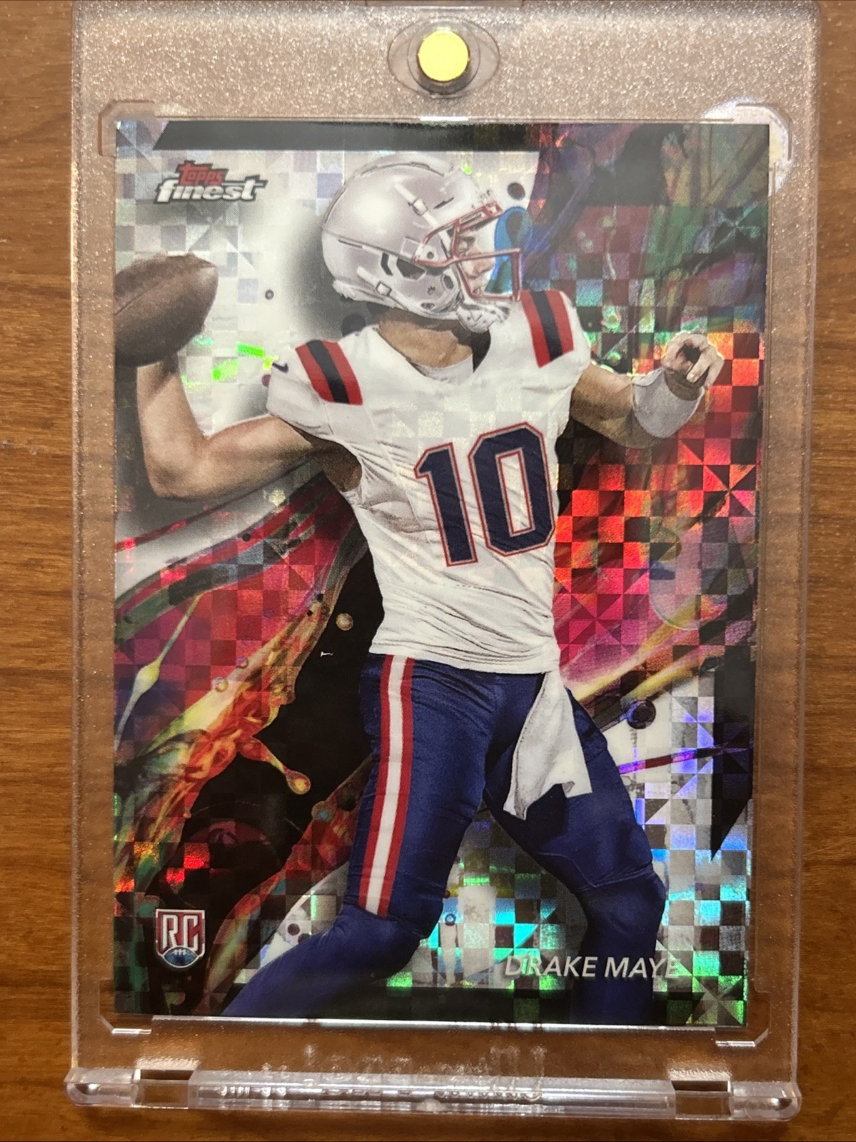 2024 Topps Finest - Drake Maye #62 Checkerboard Refractor (RC) - Patriots