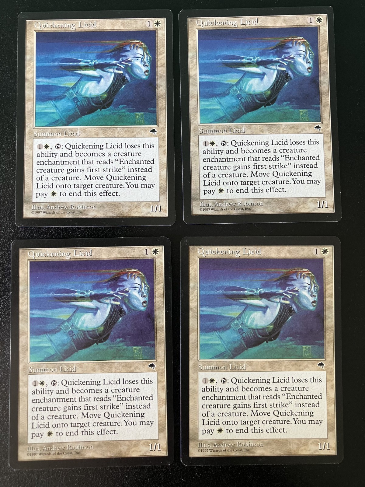 MTG - Quickening Licid x4 (Playset) - Tempest - #36 - Uncommon