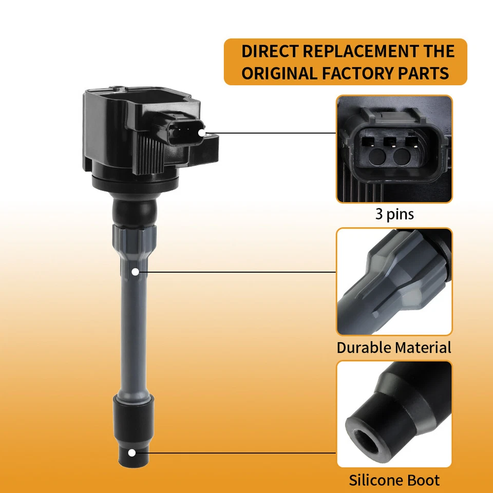 Paquete de 4 bobinas de encendido y bujías de iridio para Honda Civic 16-20/ajuste L4 UF749 Foto 4 de 4
