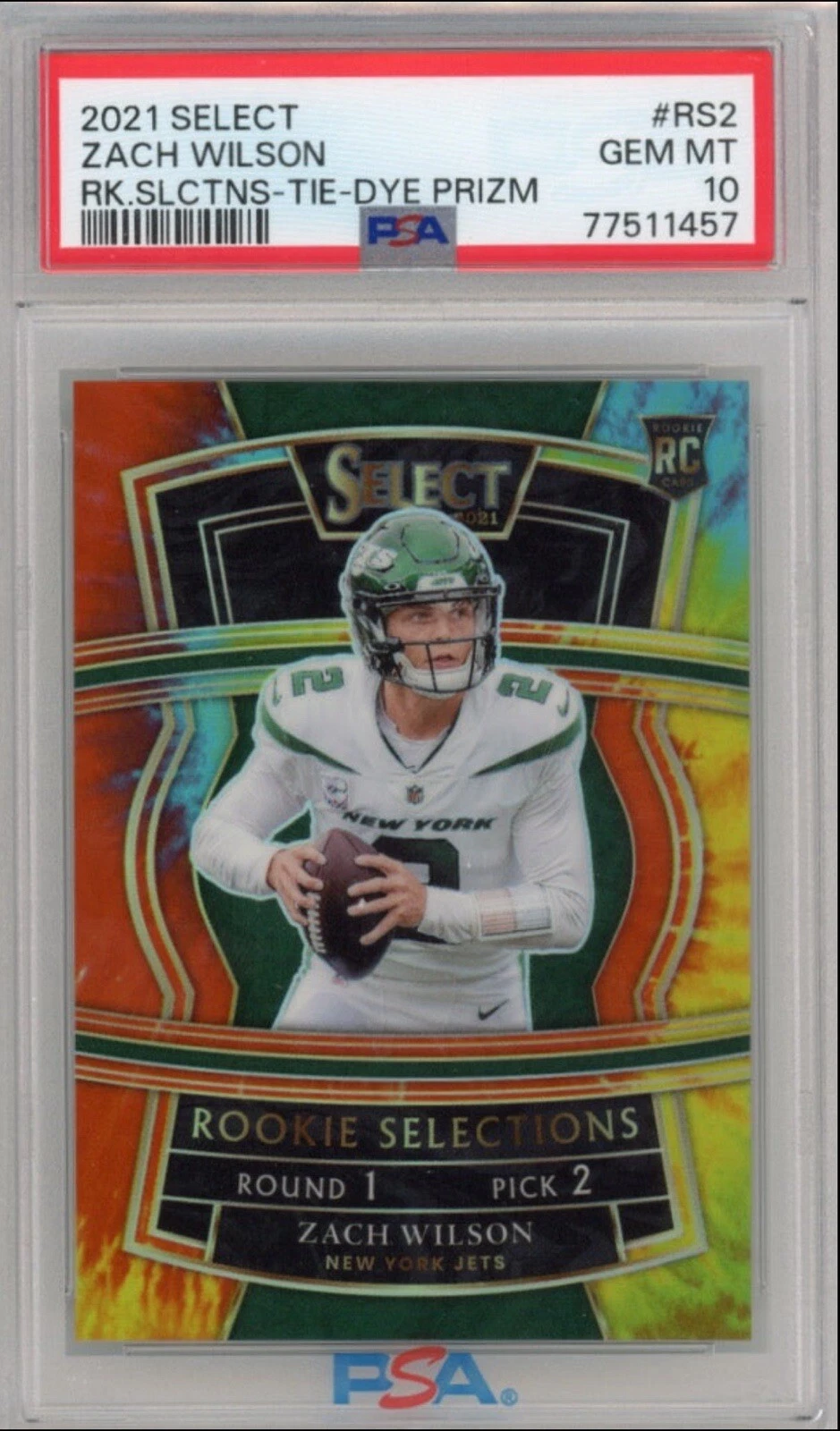 Zach Wilson Panini Select Rookie Selections #RS2 Tie-Dye Prizm