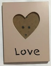 Pink Love Photo Frame Heart Shape Around Photo Holds 3.5” X 3.5” Photo