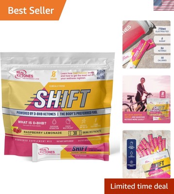 Keto BHB Powder Packets - 4 Fasting Electrolytes, 30 Count Raspberry Flavor
