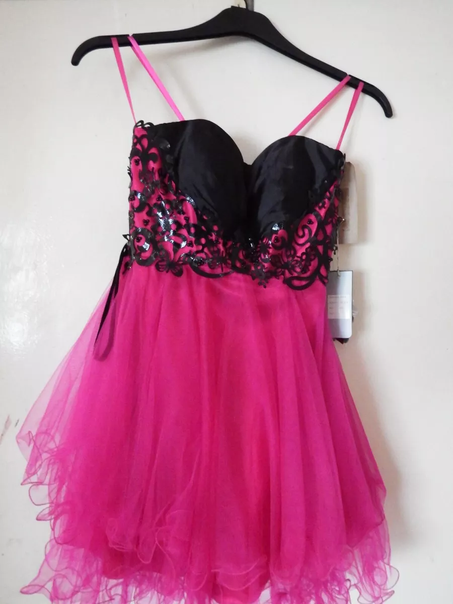 FOREVER UNIQUE designer ladies bright pink short dress size 12 RRP 165