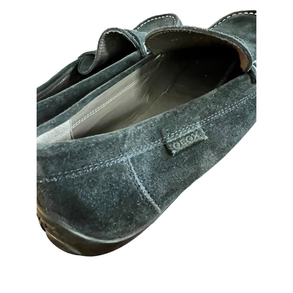 Geox Respira Mens Black Suede Driving Moc Loafers 8 (41 