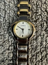 Timex women's gold& silver tone luxury design solid stainless steel watch