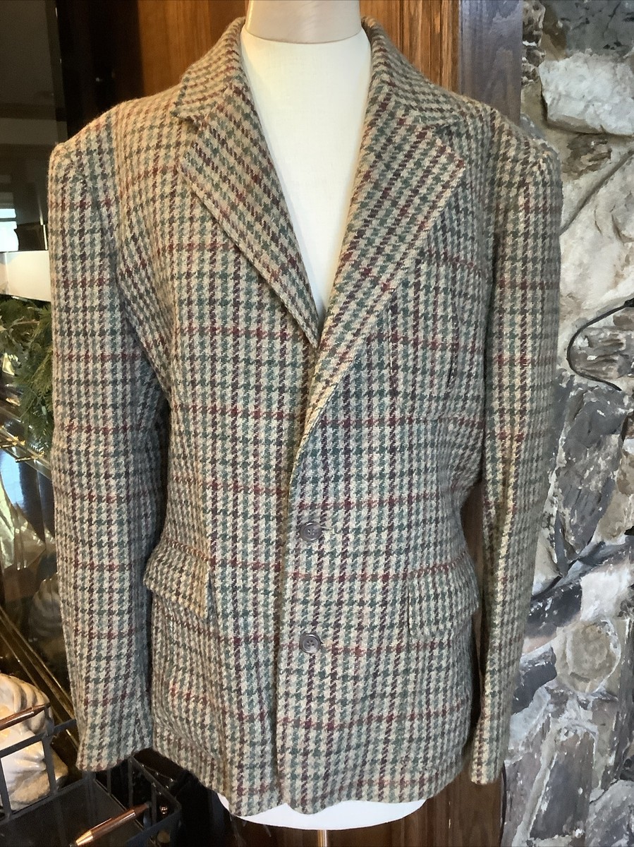Ralph Lauren wool check Jacket 90’s OLD Vtg 80s Polo Ralph Lauren Plaid Wool Bomber Jacket M Red