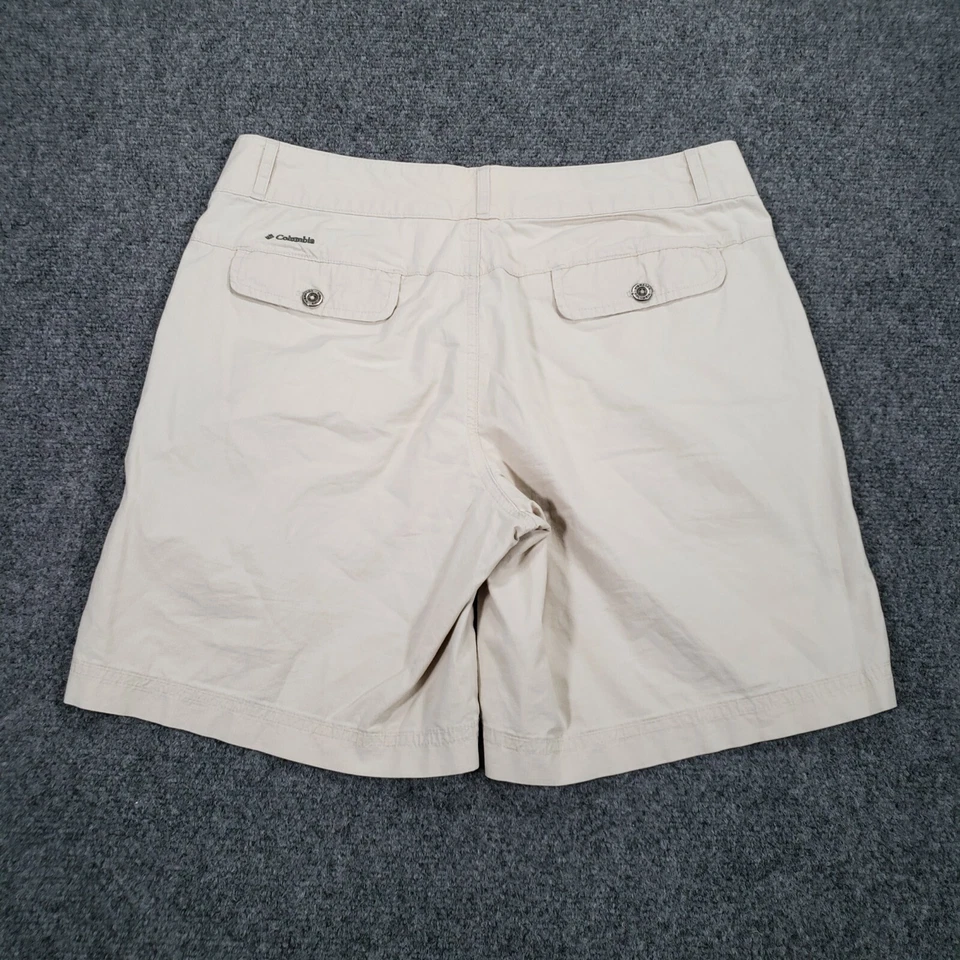 Pantalones Cortos Columbia 8 Beige Bermudas 6" Omni-Sombra Plisados Senderismo tiro Medio Para Mujer Foto 2 de 4