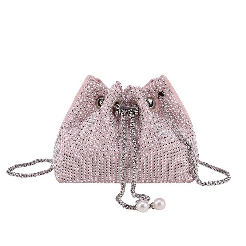 Luxury Designer Bags Women Leather Chain Crossbody Bag,Pink