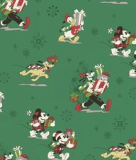 Disney Mickey Minnie Mouse Christmas 100 Cotton Fabric 1/2 Yard 18 x43 New