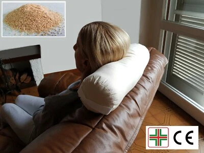 VETRINA DEL BENESSERE Cuscino Cilindrico per il Collo Pula di Miglio Poggiatesta Cervicale Nuca Yoga