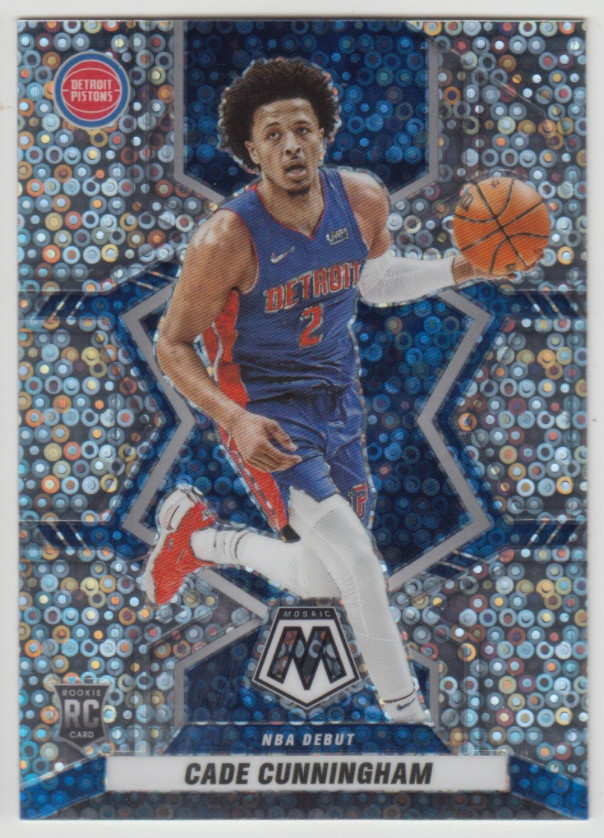 2021-22 Mosaic Fast Break Cade Cunningham NBA Debut #261 Silver Disco Prizm RC