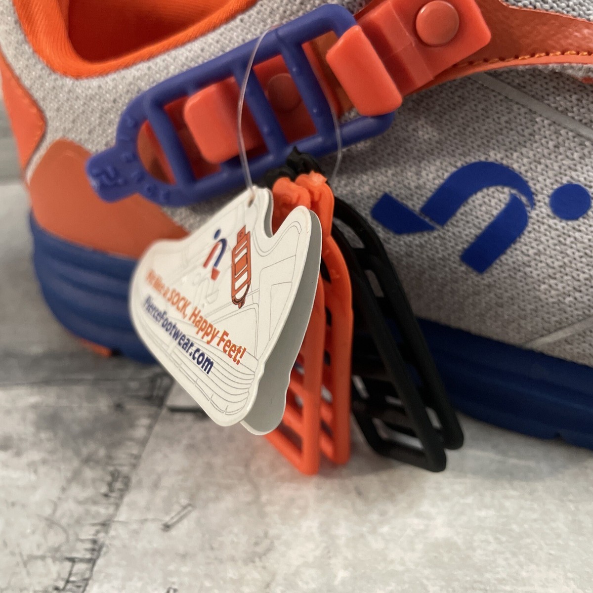 Pierce Footwear T-Universal Shoes Men 12 Orange Blue Laceless Running Sneakers PierceFootwear BB50 Laceless Running Shoes Size Mens 7/7.5  main image 2