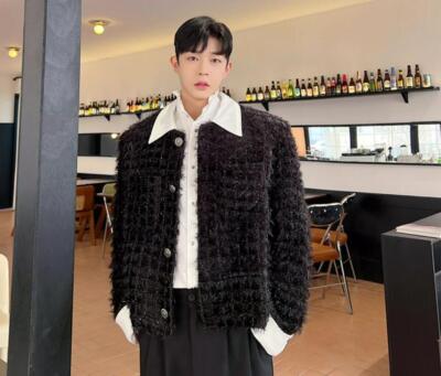 Mens Autumn Fashion Lapel Long Sleeve Loose Fringe Jacket Youth Party Suit Coata