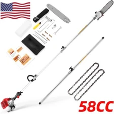 58CC 2Cycle Pole Saw Pruner Pruning Saw Gas Powered Wood Tree Trimmer Extendable