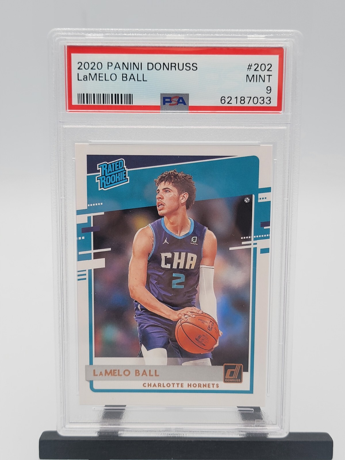 Lamelo Ball Rated 2020-21 Donruss Rookie RC #202 PSA 9 Charlotte Hornets