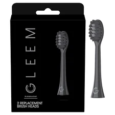 GLEEM Toothbrush Replacement Brush Heads Refill, Black, 2 Count