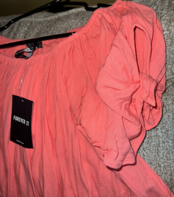 coral blouse forever 21