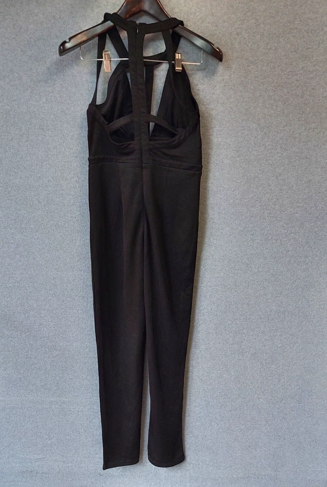 Missguided Black Sleeveless Jumpsuit - Women's Size 8 with Stretch for a Comfort - image 2 of 4