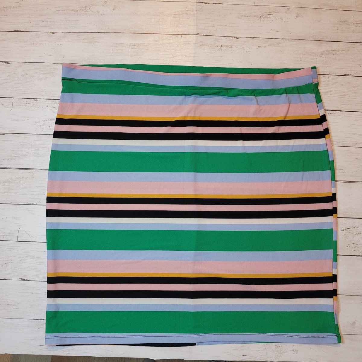 NWOT Liz Claiborne Skirt Women's Plus Size 3X Rainbow Stripe Retro