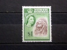 North Borneo 1961 SG403 $1 Brown & Yellow-green MH. (B4511)