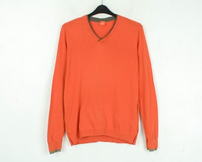 V Ausschnitt Herren Pullover Orange HUGO BOSS Orange Label