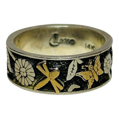 Carolyn Pollack Roderick Tenorio Sterlingsilber 14k Schmetterling Ring Größe 8 - 0,20
