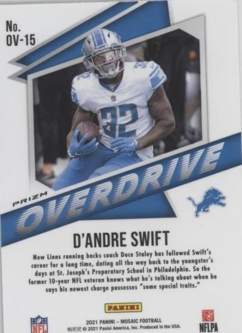 2021 Panini Mosaic D'Andre Swift #OV-15