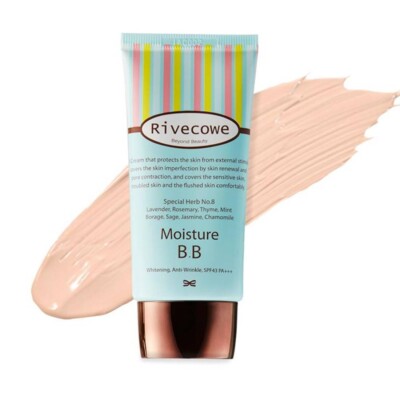 Rivecowe Whitening Moisture Face BB Cream SPF 43+ PA+++ Anti Wrinkle care Korean