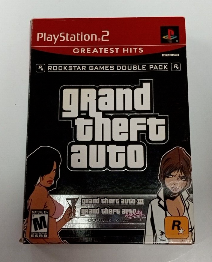 PS2 Grand Theft Auto III and Vice City Rockstar double pack with