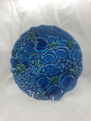 Vintage Mid Century Inarco ''Indigo Mood'' Teller Japan geprägt 24 cm 
