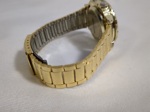 Vintage Spalding Quartz Action Sports Bronze Digital Watch Metal Gold Band - Picture 7 of 8