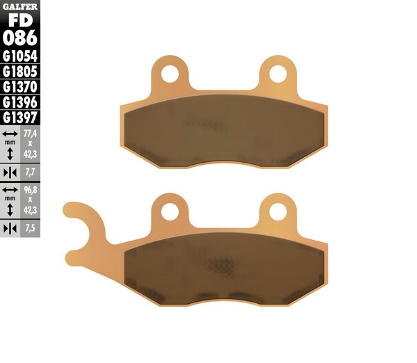 BremsbeläGe Galfer FD086G1396 Sinter-Metall Offroad Hinten 7,7Mm / 7,5Mm-image