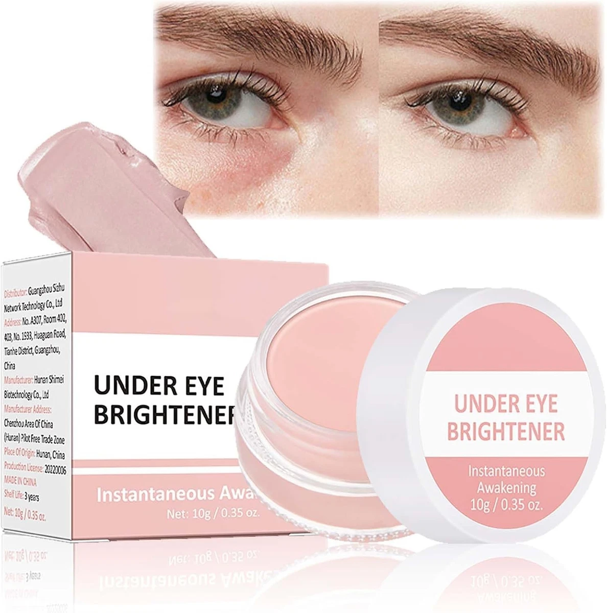 Full Coverage Under Eye Brightener and Concealer - 10g Moisturizing Cream
