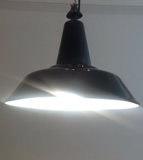 LAMPADA SOSPENSIONE INDUSTRIALE D'EPOCA VINTAGE 1965 HUNA DI FONTANA ARTE ⌀ 35cm