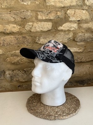 Quicksilver Trucker Cap schwarz Netzrücken verstellbare Größe Baseballmütze Y2K Retro