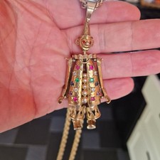 Gold Plated Sterling silver Clown Pendant And Chain