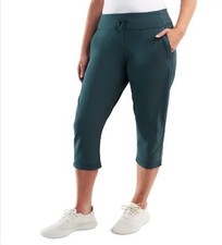Kirkland Signature Women s Statement Capri Stretch Active Pants, Blue, XL