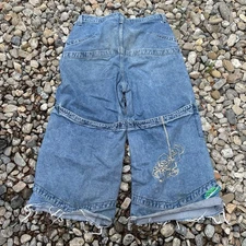 Levi's JNCO Style Wide Leg Black Jeans Skater Grunge Baggy Emo Goth Rave, 36x30