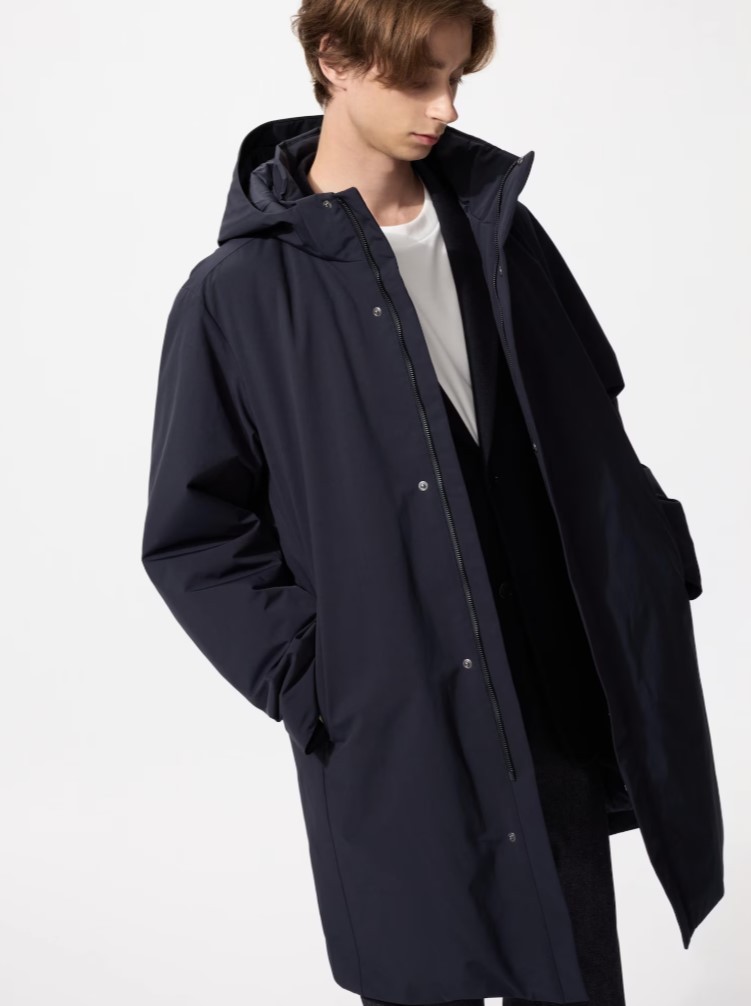 Men Hybrid Down Parka Coat UNIQLO Warmer than The North Face Fill power 750+ NEW