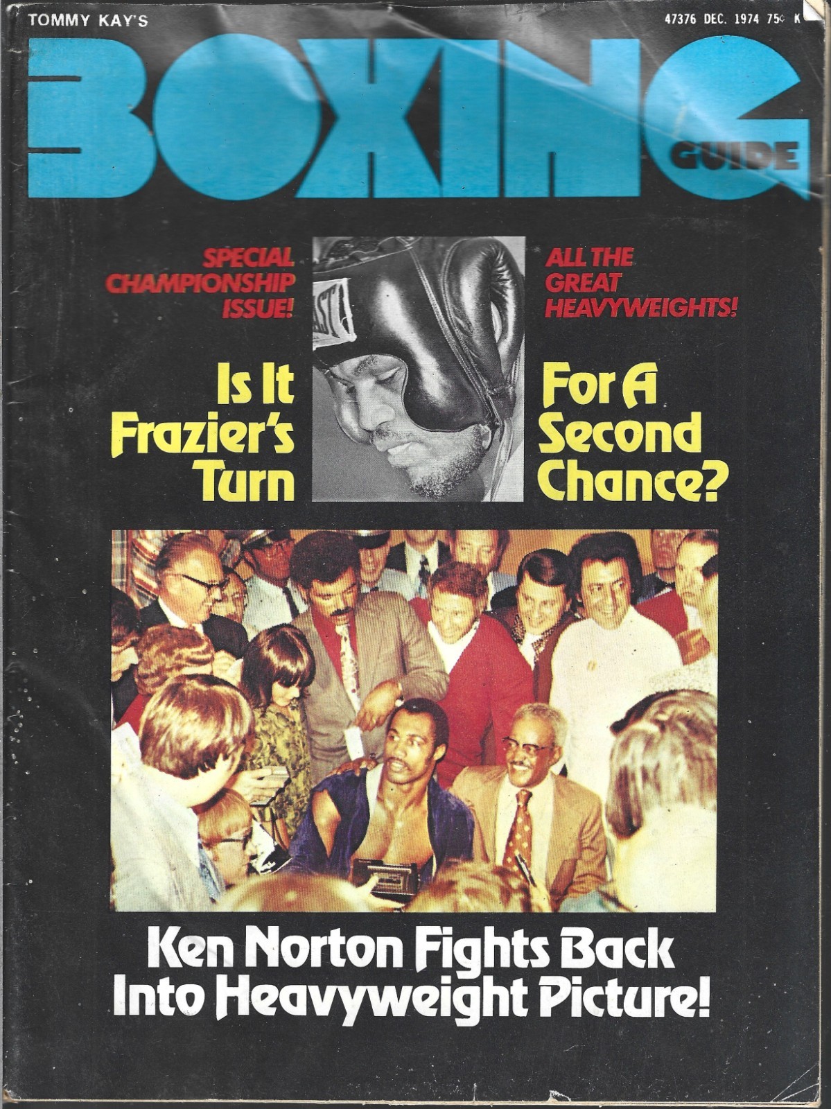 Boxing Guide Magazine December 1974  (Fr/Gd) Joe Frazier, Ken Norton