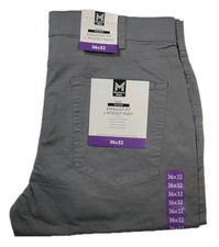 Member  s Mark Mens Mason Pants Straight Fit Soft Brush Fabric Size 36x32 Gray
