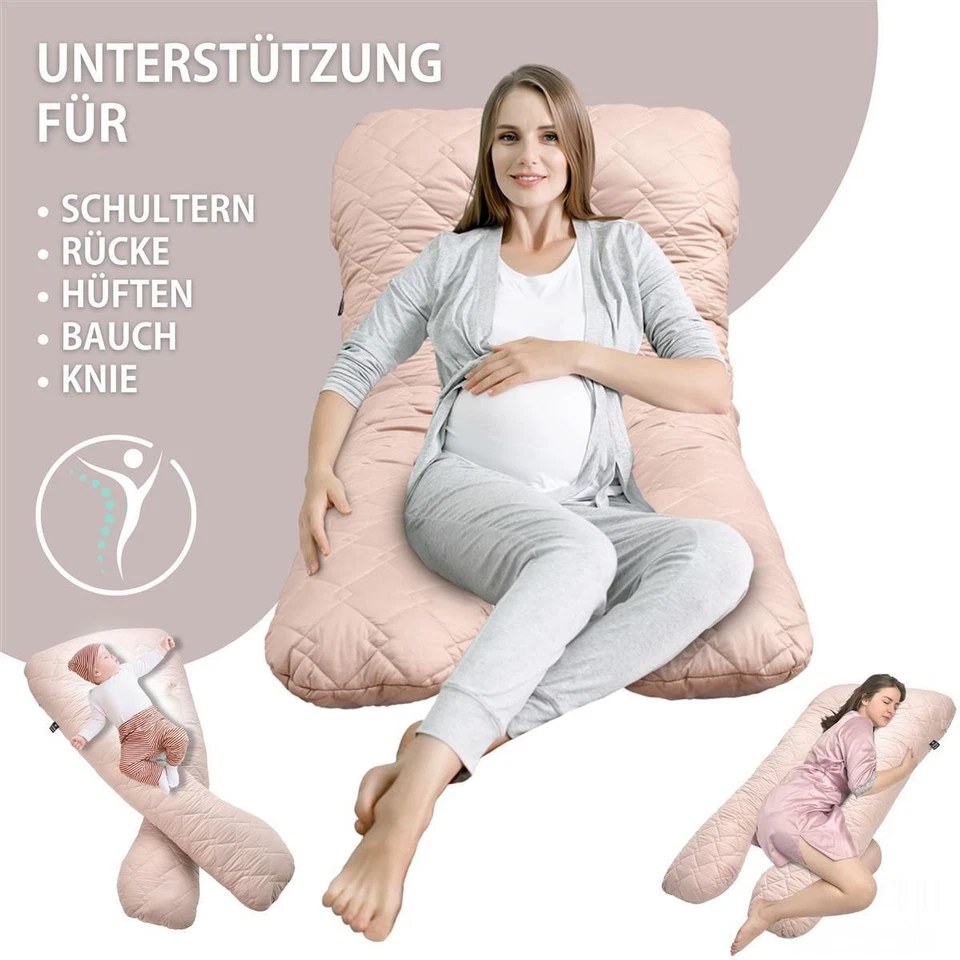 Seitenschläferkissen Schwangerschaftskissen Bodypillow 140x75x20cm gesteppt - Bild 2 von 4