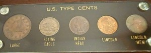U.S. Type Cent Collection in Plastic Display Holder