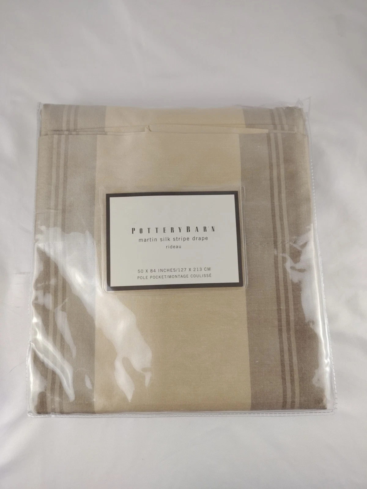 Pottery Barn Silk Multi Stripe Martin Drape Curtain Panel 50"x84"